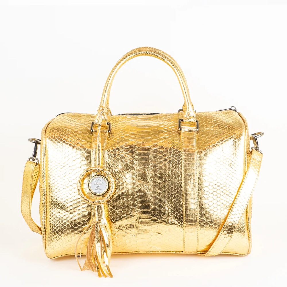 273. NWT WOMENS SHERRILL & BROTHERS MELODIE GENUINE PYTHON DUFFEL BAG